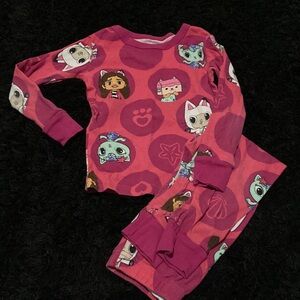 Pink and Purple Cartoon Animal Pajama Set